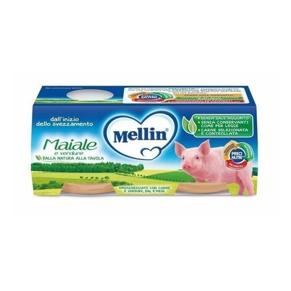 MELLIN OMOGENEIZZATO MAIALE CON VERDURE 2 X 80 GR