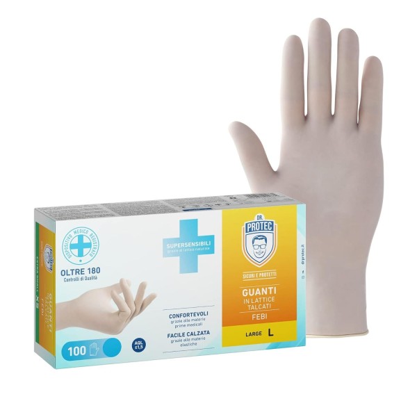 DR PROTEC GUANTI IN LATTICE SENZA POLVERE MISURA L