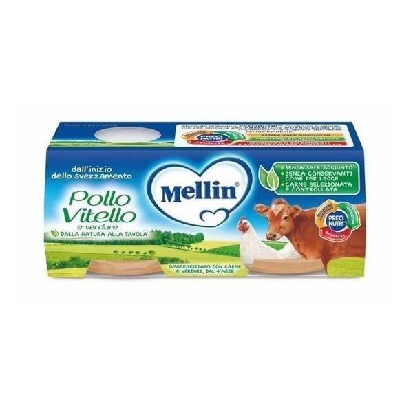 MELLIN OMOGENEIZZATO POLLO VITELLO E VERDURE 2 X 80 GR