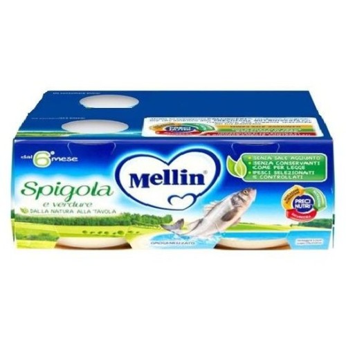 MELLIN OMOGENEIZZATO DI SPIGOLA E VERDURE 4 X 80 GR