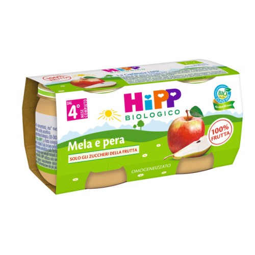 HIPP OMOGENEIZZATO MELA E PERA 2 X 80 GR