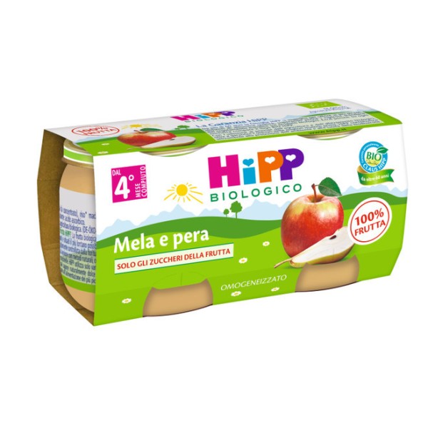 HIPP OMOGENEIZZATO MELA E PERA 2 X 80 GR