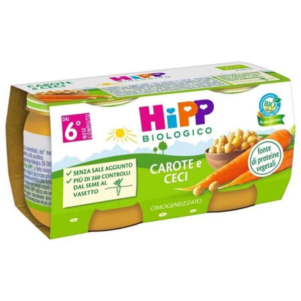 HIPP BIO OMOGENEIZZATO CAROTE E CECI 2 X 80 GR