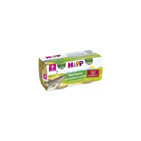 HIPP OMOG MERLUZ/CAR/PAT 2X80G