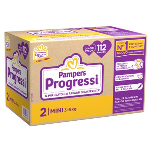 PAMPERS PROGRESSI MINI QUADRIPACK 112 PZ