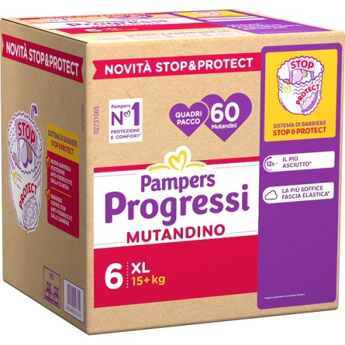 PAMPERS PROGRESSI MUTANDINA QUADRIPACK XL 60 PZ