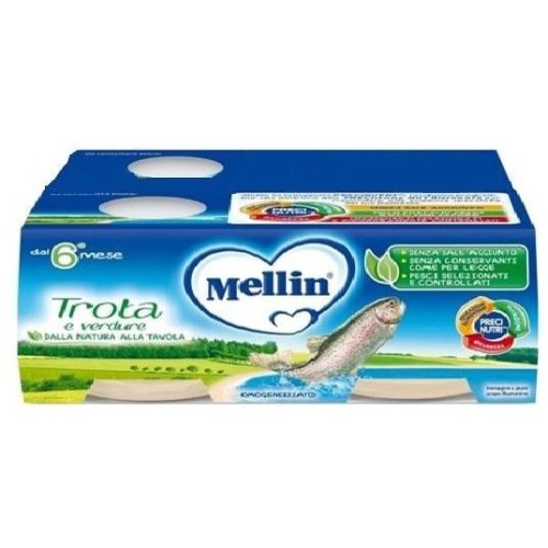MELLIN OMOGENEIZZATO DI TROTA E VERDURE 4 X 80 GR