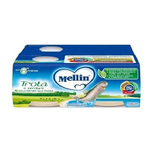 MELLIN OMOGENEIZZATO DI TROTA E VERDURE 4 X 80 GR