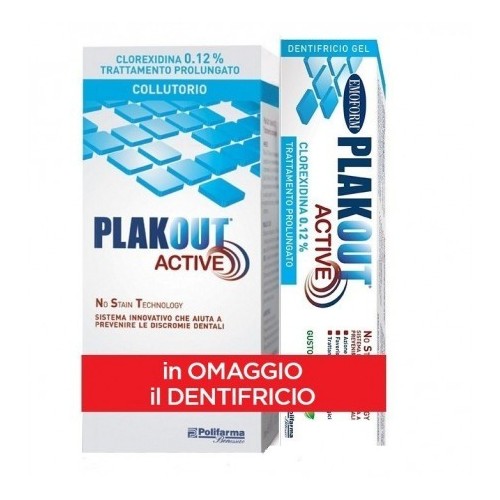 PLAKOUT ACTIVE 0,12 COLLUTORIO + DENTIFRICIO