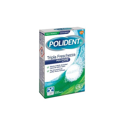 POLIDENT TRIPLA FRESCHEZZA 66 COMPRESSE