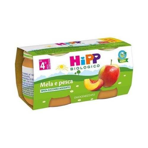 HIPP BIO OMOGENEIZZATO MELA E PESCA 2 X 80 GR