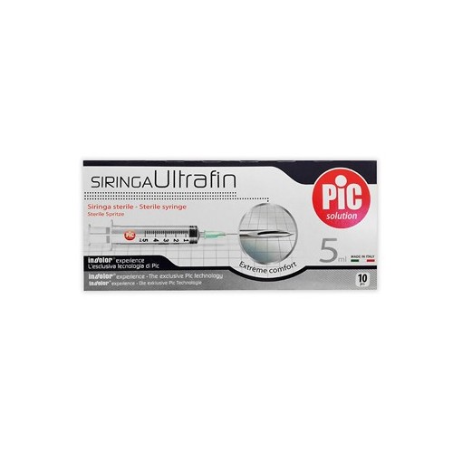 PIC SIRINGA ULTRAFINE STERILE AGO 14 DA 5 ML 10 PEZZI