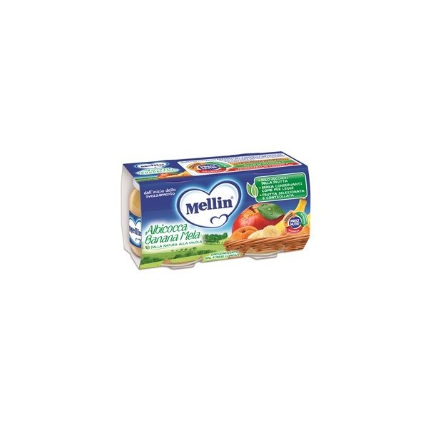 MELLIN OMOGENEIZZATO ALBICOCCA BANANA E MELA 2 X 100 GR
