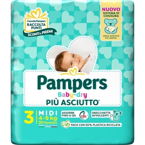 PAMPERS BABYDRY DOWNCOUNT MIDI 20 PZ