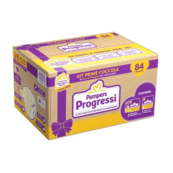 PAMPERS PROGRESSI SCORTA 84 PZ (56 Newborn + 28 MINI)