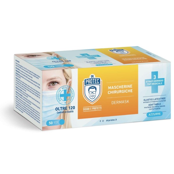 DR.PROTEC  MASCHERINA CHIRURGICA IN TNT 3 VELI 50 PEZZI