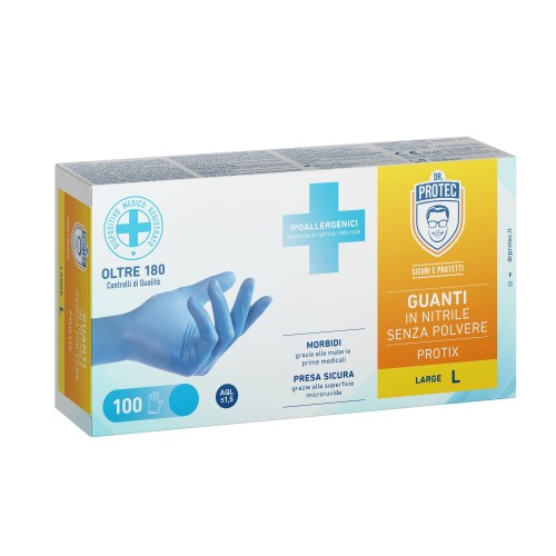 DR PROTEC GUANTO NITRILE TAGLIA L PROTIX SENZA POLVERE 100PZ